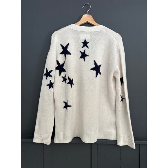 Zadig & Voltaire Mirka Stars Cashmere Cardigan Ivory Size Small - Picture 7 of 13